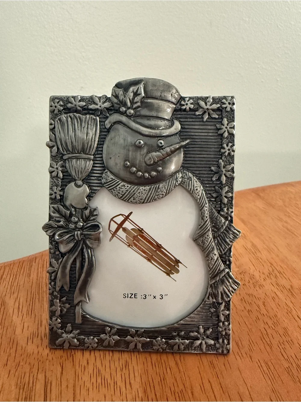 Holiday Snowman Photo Frame - Metal